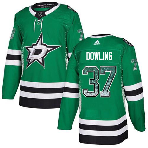 Adidas Men Dallas Stars 37 Justin Dowling Green Home Authentic Drift Fashion Stitched NHL Jersey